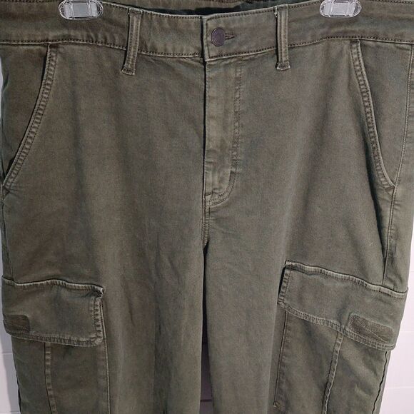 American Eagle Women Baggy Wide Leg Cargo Pants Size 16R Green Streetwear Skater - Picture 2 of 13